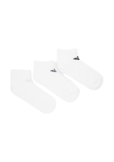 Emporio Armani Underwear  Calzini Fantasmini Uomo Pack 3 Pezzi Bianco EMPORIO ARMANI | EM000550 AF23600M0066